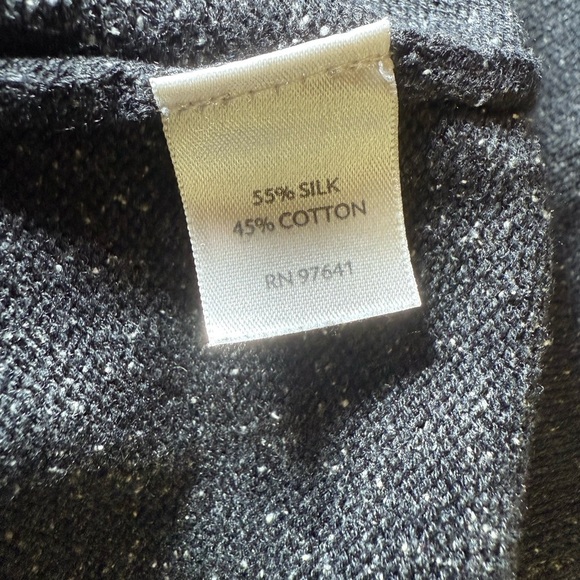 J Jill Sweater Dress V Neck Small Silk Blend Pockets Black White Specks Classic - Picture 7 of 8